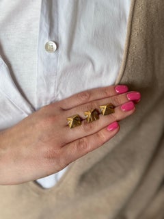 Van Cleef & Arpels 1960s Yellow Gold Diamond Pyramid Small Brooch Set of 3