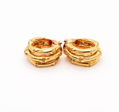 Van Cleef & Arpels 1967 Paris Bambo Clips-On Earrings In Solid 18Kt Yellow Gold