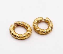 Van Cleef & Arpels 1969 Paris By Andre Vassort Hoops Clips Earrings In 18Kt Gold