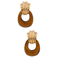 Andre Van Cleef & Arpels 1970 Andre Vassort Türklopfer-Ohrringe aus 18 Karat Gold mit Diamanten