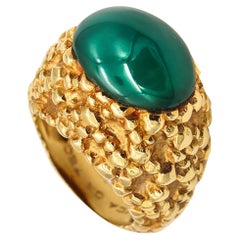 Van Cleef & Arpels 1970 Paris Cocktail Ring 18kt Gold with 8.27 Cts Chrysoprase