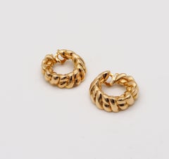 Van Cleef & Arpels 1970 Paris Hoops Earrings In Solid 18Kt Yellow Gold