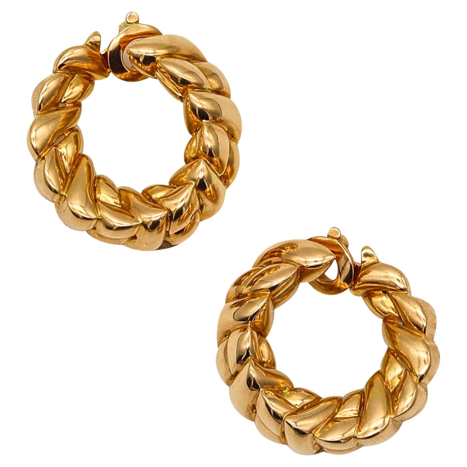 Van Cleef & Arpels 1970 Paris Hoops Earrings In Solid 18Kt Yellow Gold