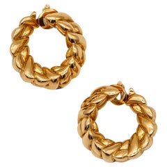 Van Cleef & Arpels 1970 Paris Hoops Earrings In Solid 18Kt Yellow Gold