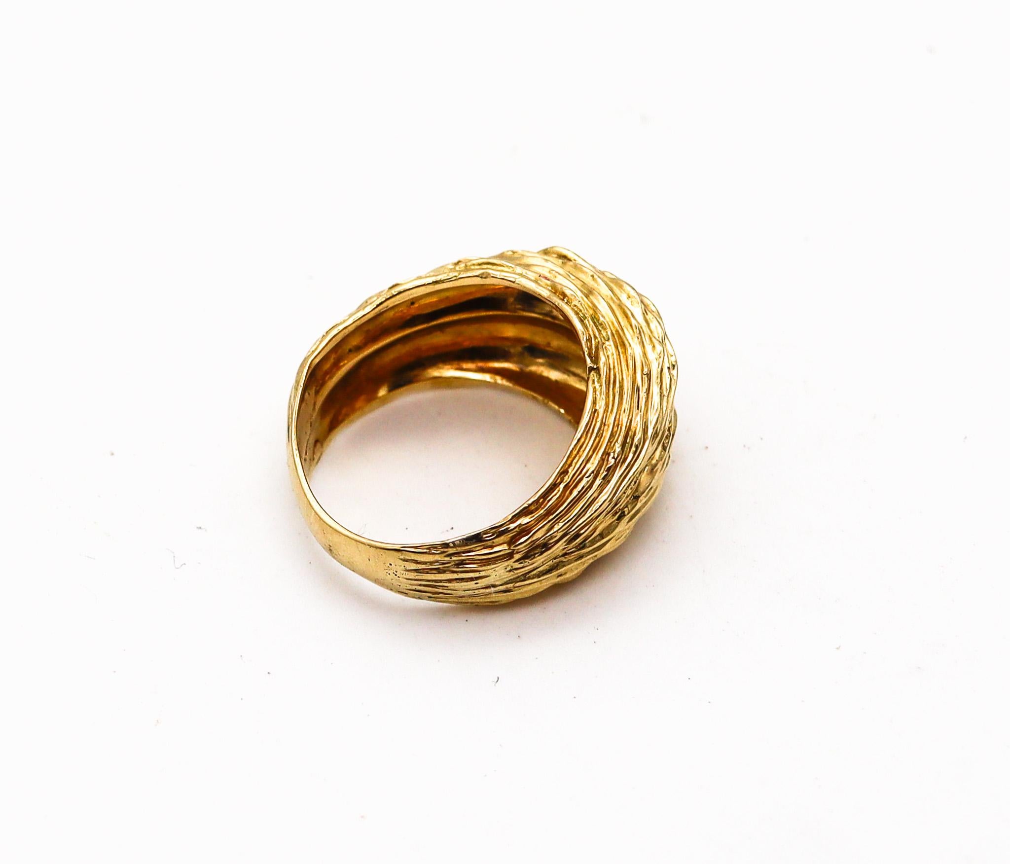 Van Cleef & Arpels 1970 Textured Cocktail Ring in Solid 18Kt Yellow Gold 1