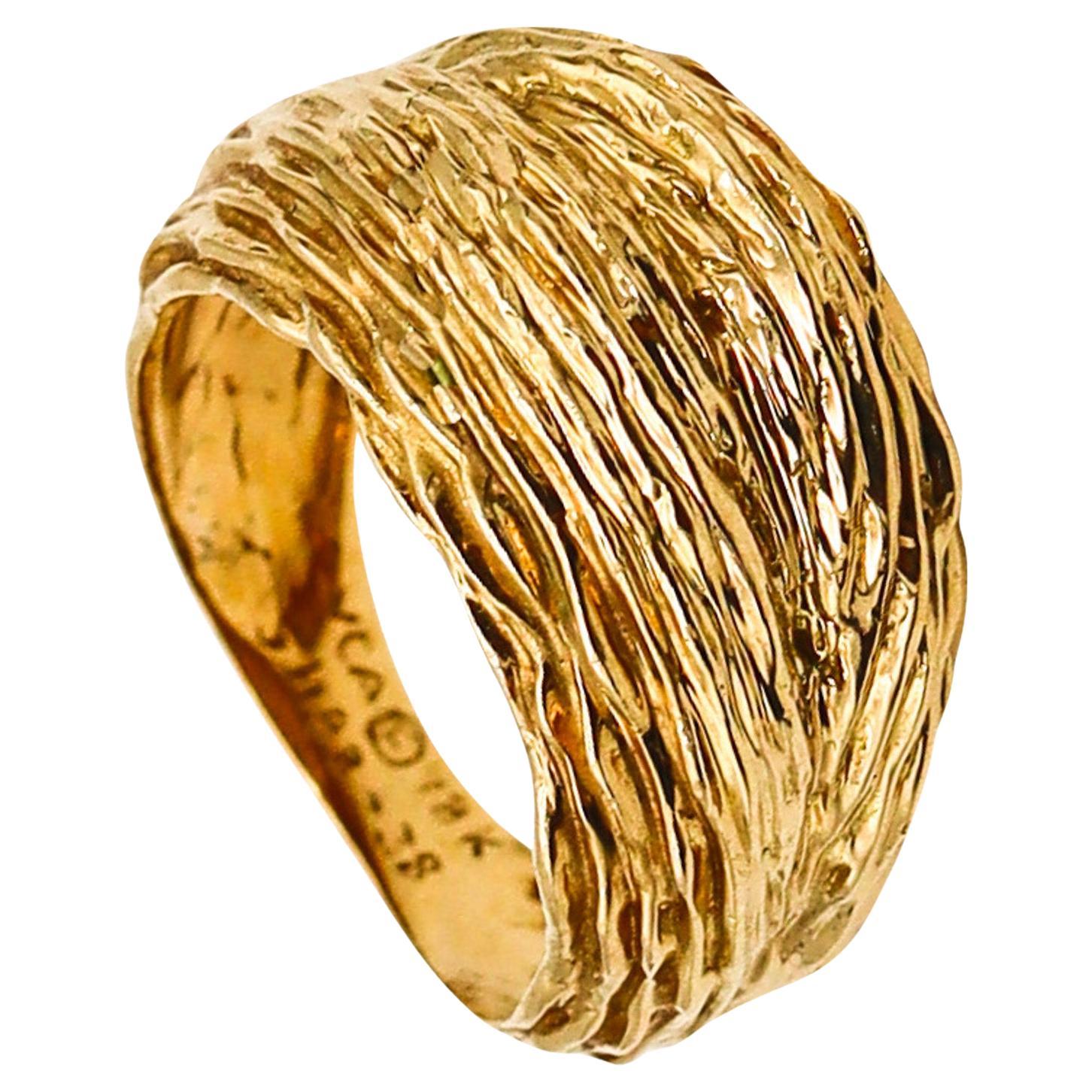Van Cleef & Arpels 1970 Textured Cocktail Ring in Solid 18Kt Yellow Gold
