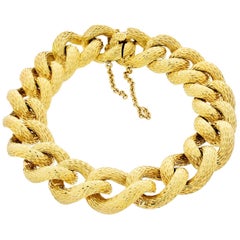 Van Cleef & Arpels 1970s or jaune 18 carats grand bracelet ovale à maillons courts
