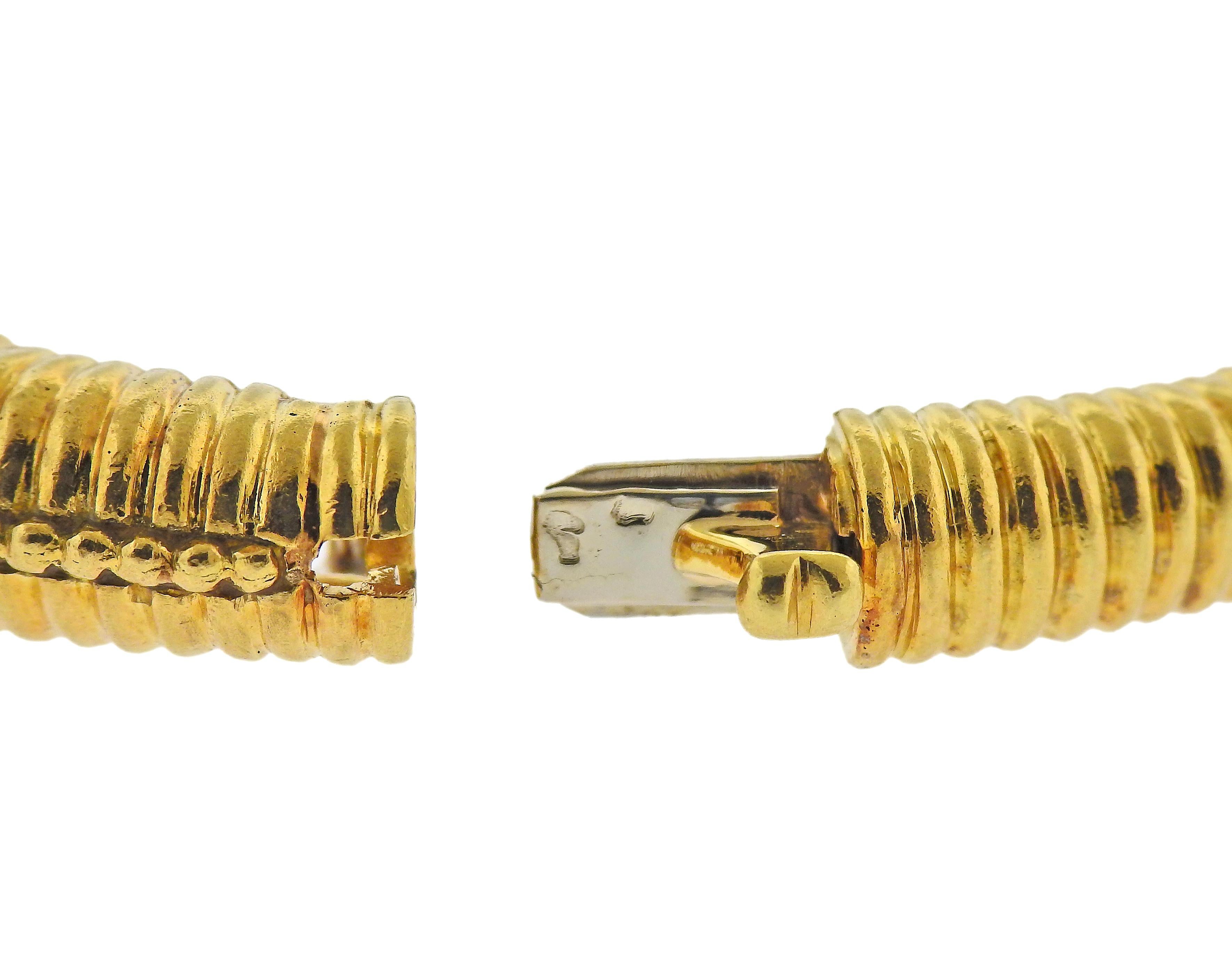 Women's Van Cleef & Arpels 1970s Carved Chrysoprase Diamond Gold Bracelet