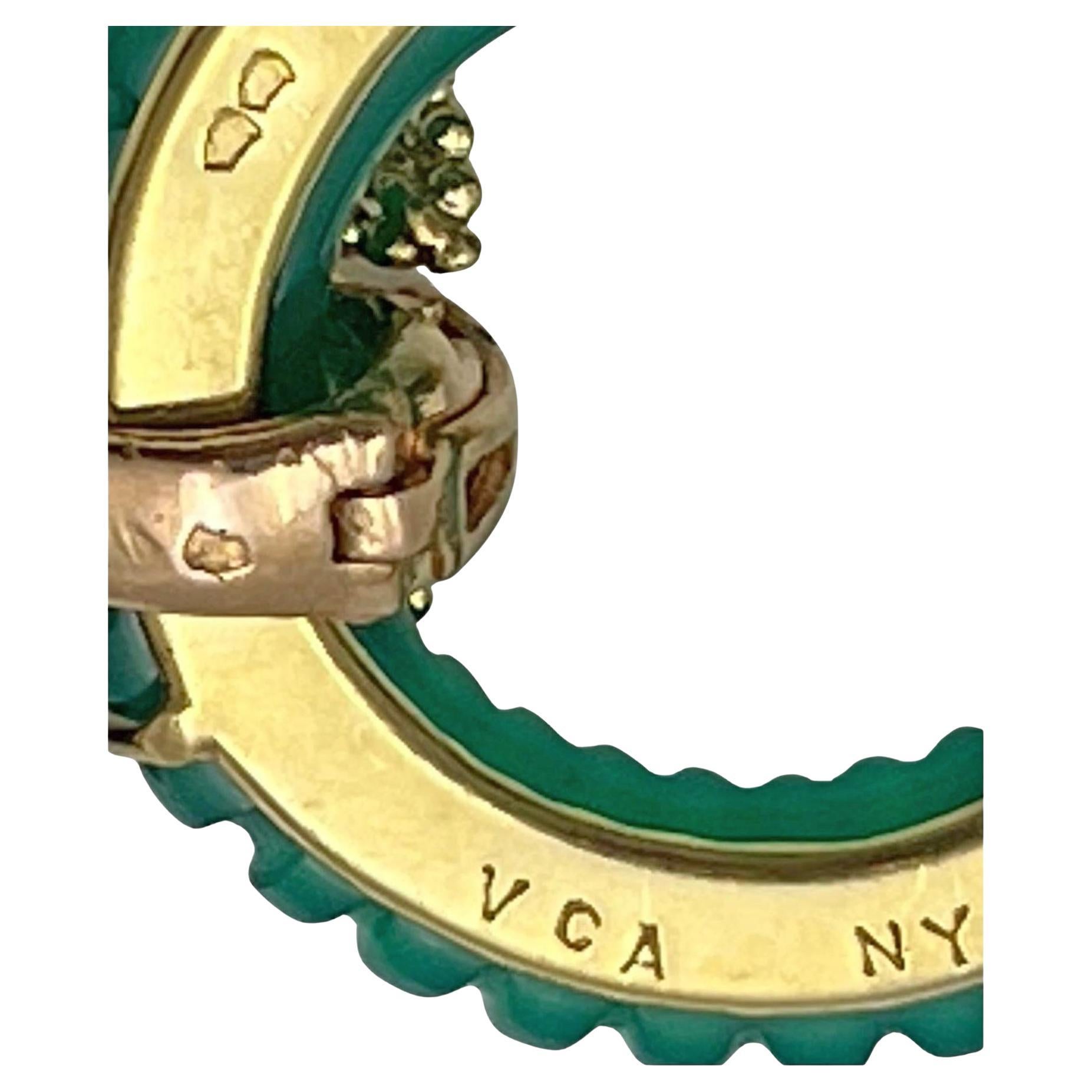 Van Cleef & Arpels 1970 Collana Sautoir in Crisoprasio e Onice con Diamanti in vendita 3