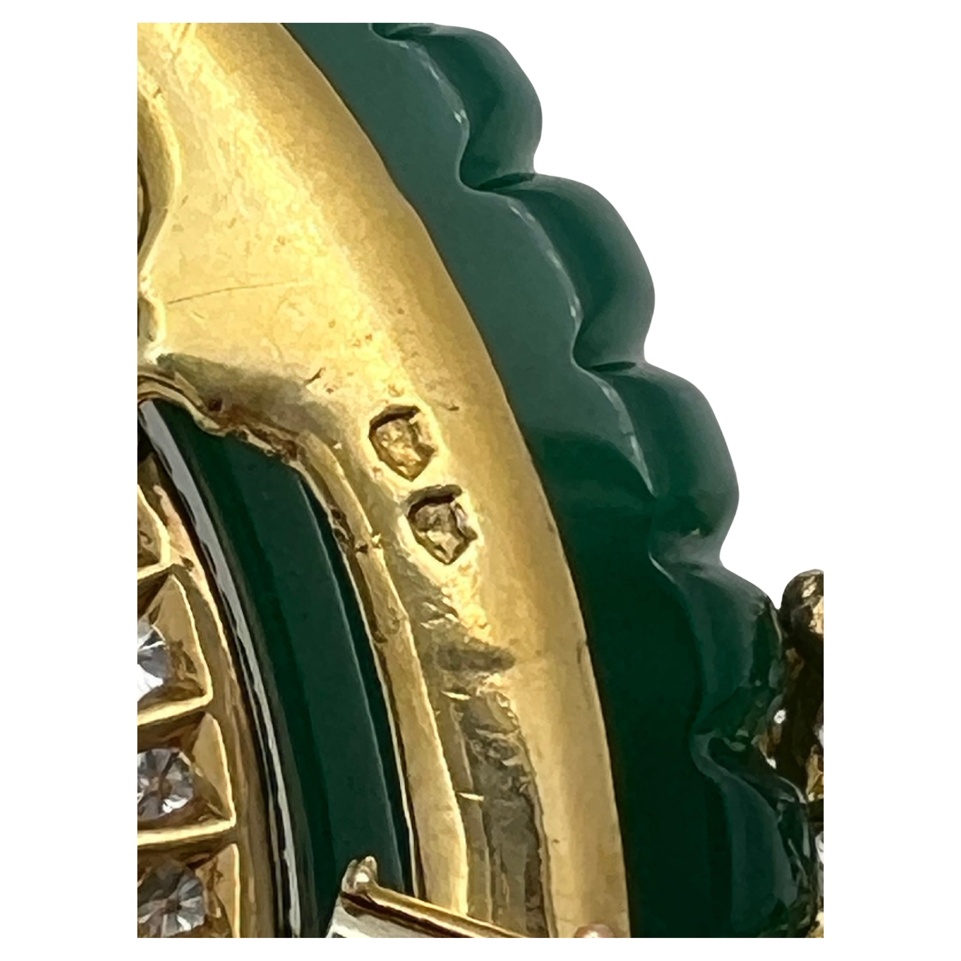 Van Cleef & Arpels 1970 Collana Sautoir in Crisoprasio e Onice con Diamanti in vendita 4