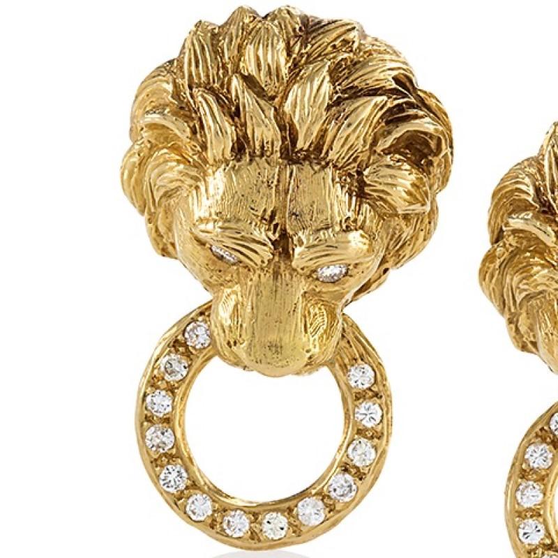 lion knocker earrings