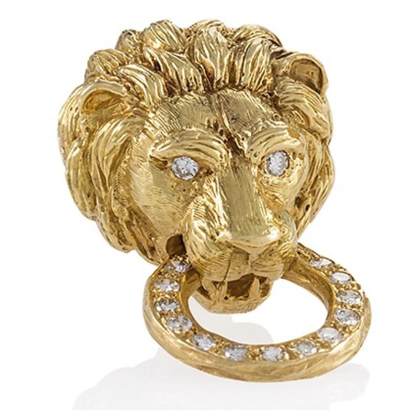 lion door knocker earrings