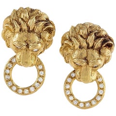 Lion Knocker Earrings – Post Back