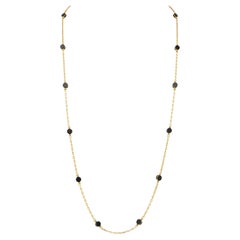 Van Cleef & Arpels 1970's Ebony Wood 18K Yellow Gold Vintage Station Necklace