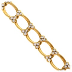 Van Cleef 
Arpels 1970s Gold and Diamond Link Bracelet, French