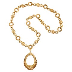 Van Cleef & Arpels 1970er Jahre Gold lange Diamant-Halskette