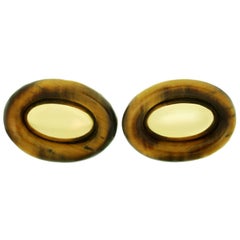 Van Cleef & Arpels 1970s Tiger's Eye Yellow Gold Cufflinks