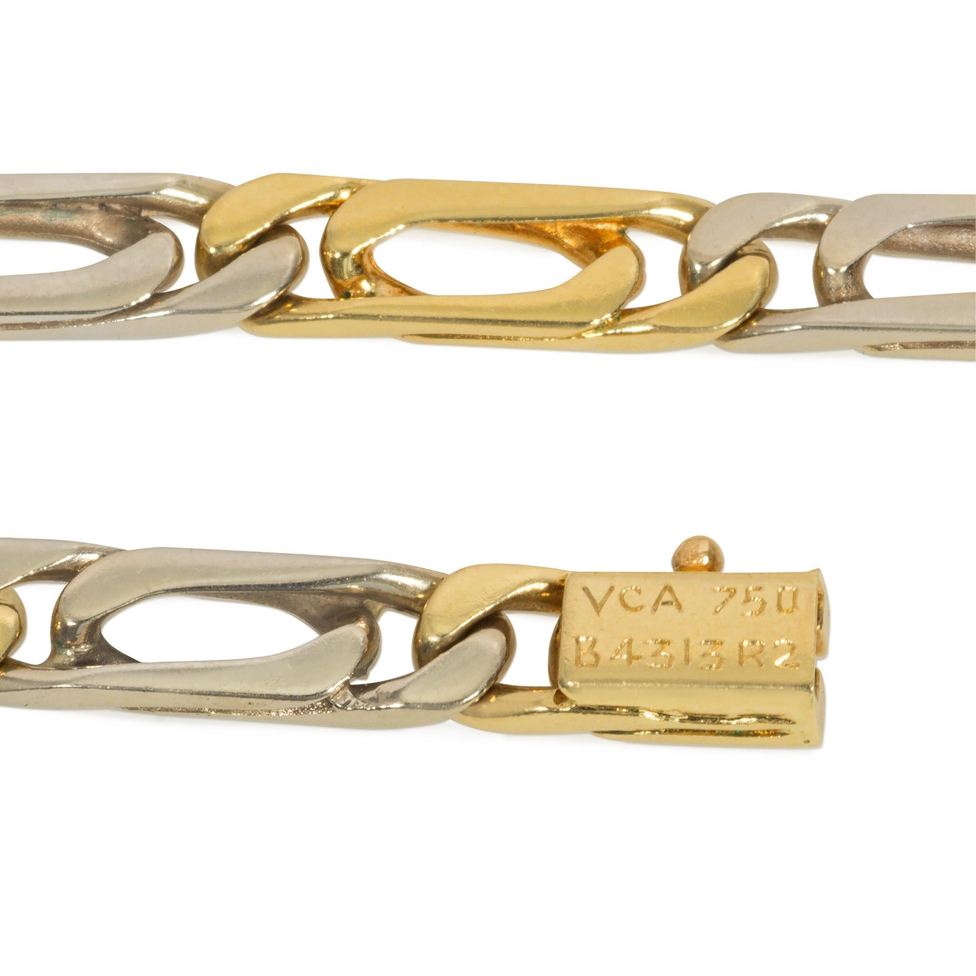 Van Cleef & Arpels 1970 Chaîne en or bicolore, transformable en collier et en bracelet Bon état - En vente à New York, NY
