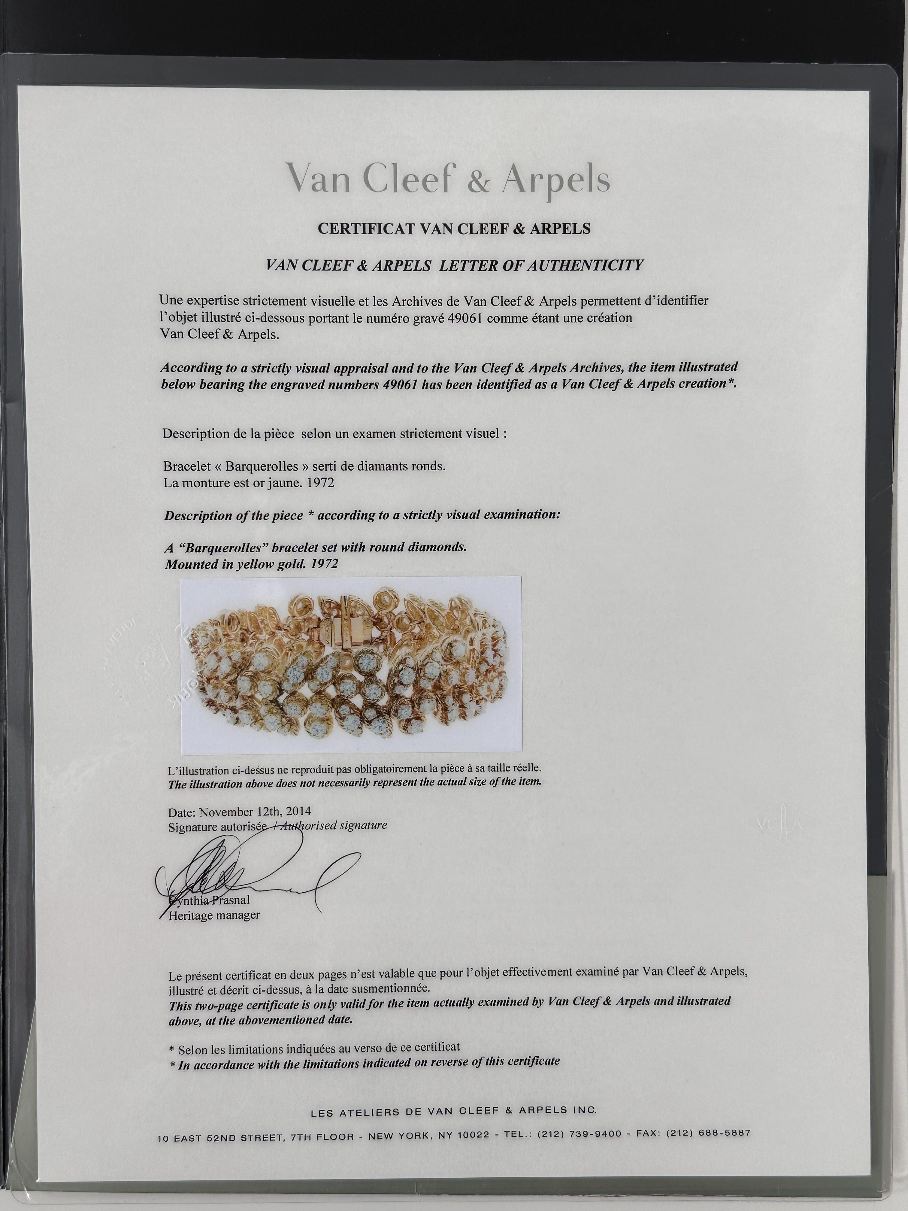 Van Cleef & Arpels 1972 Barquerolles-Armband

Zusätzliche Informationen:
Farbe: Gold
Zustand: Ausgezeichnet
Bedingung Detail: Dieser Artikel wurde benutzt und kann einige kleine Mängel aufweisen. Bitte informieren Sie sich vor dem Kauf anhand der