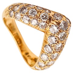 VAN CLEEF & ARPELS 1977 Paris V Bague en or jaune 18 carats avec 1,44 carat de diamants