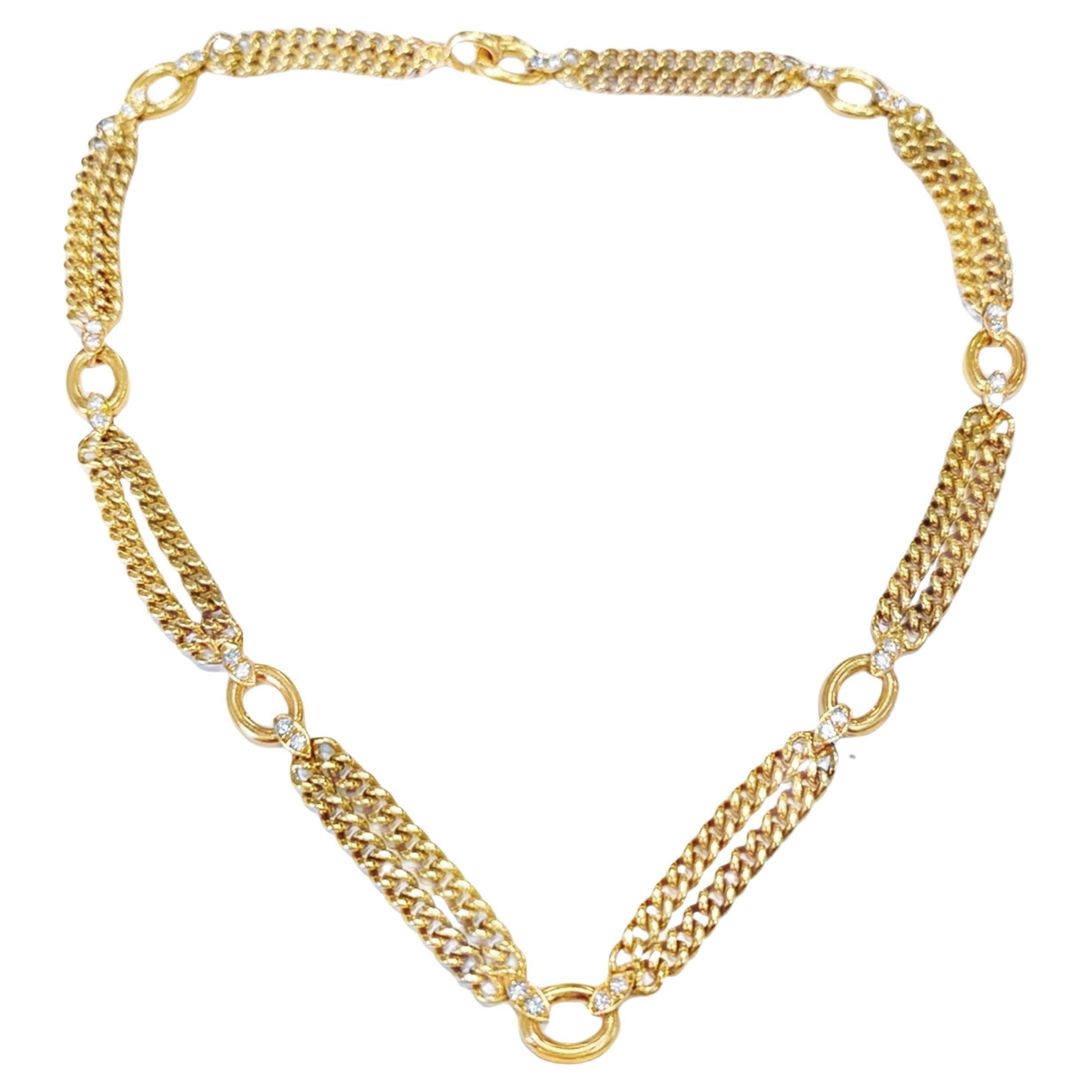 Van Cleef & Arpels 1980 Diamond Link Necklace in 18k Gold