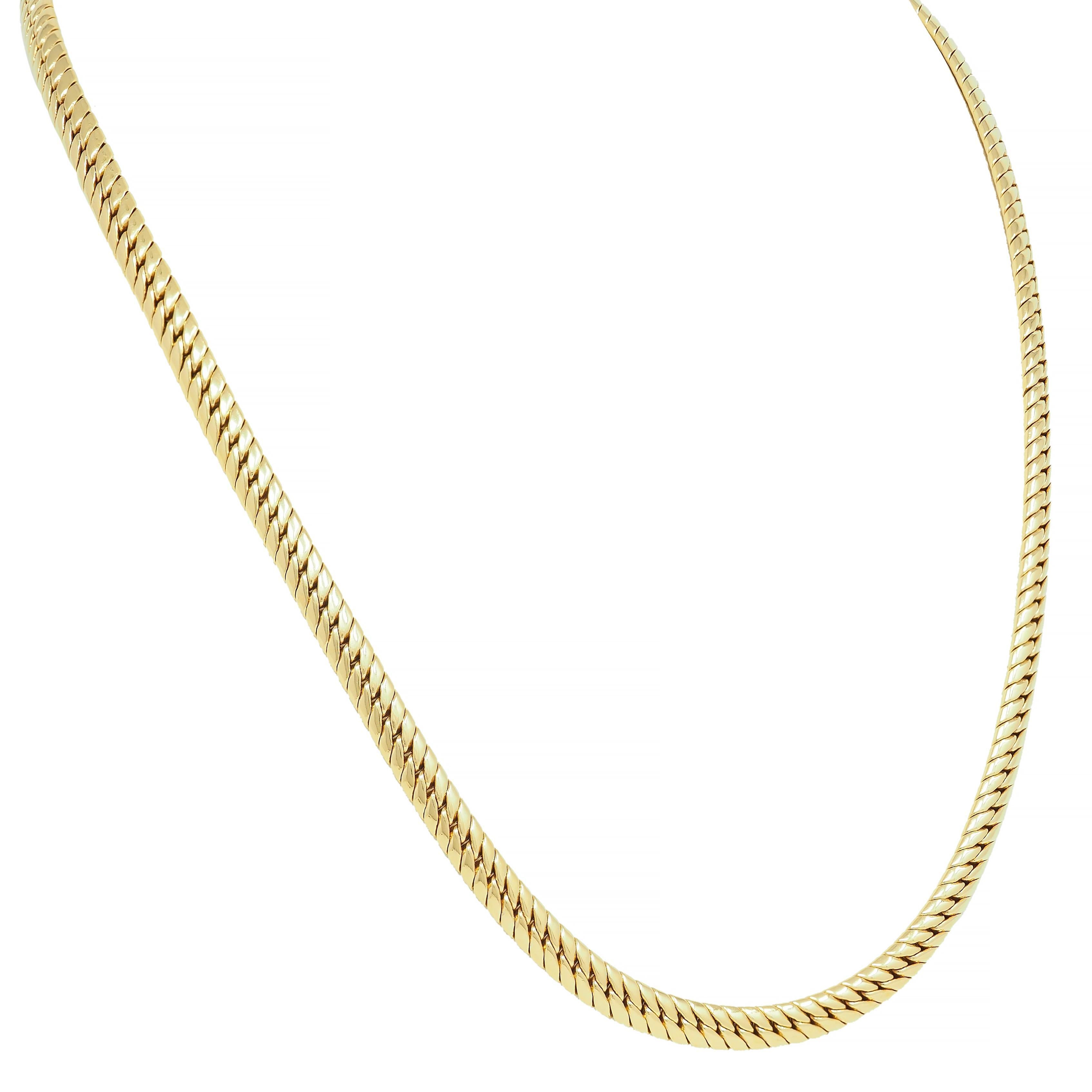 Van Cleef & Arpels 1980er Jahre 18 Karat Gelbgold Vintage Schlangenkette Halskette im Zustand „Hervorragend“ in Philadelphia, PA