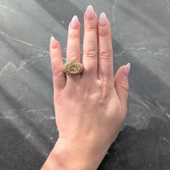 Van Cleef & Arpels 1980's 19.77 CTW Ceylon Yellow Sapphire Diamond Pavé Ring GIA