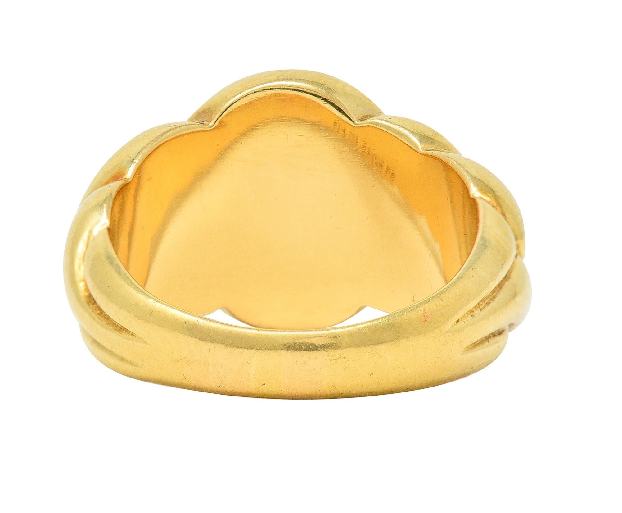 Cabochon Van Cleef & Arpels 1980s Moonstone 18 Karat Yellow Gold Braided Vintage Ring