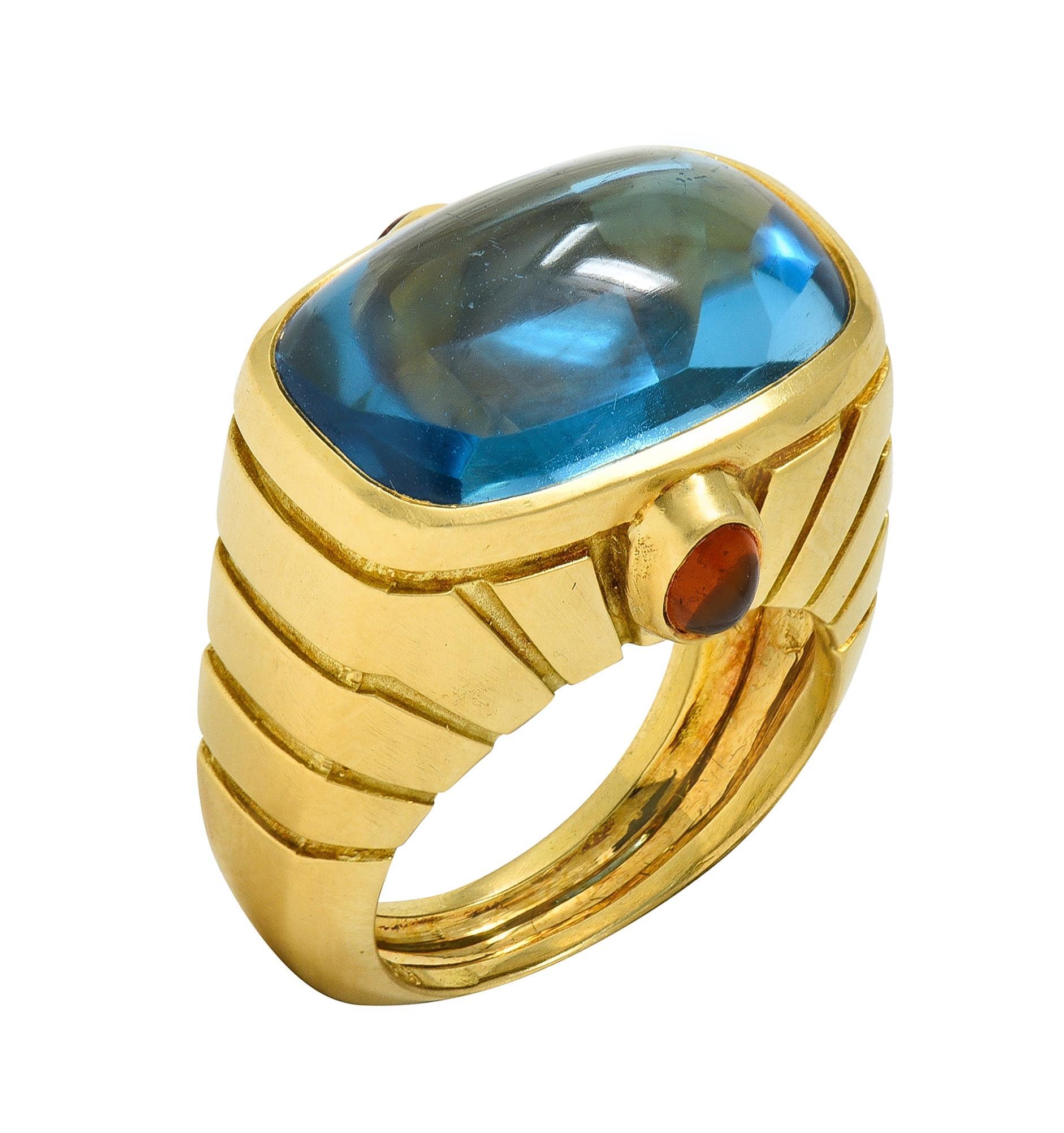 Van Cleef & Arpels 1980's Topaz Citrine 18 Karat Yellow Gold Vintage Domed Ring 4