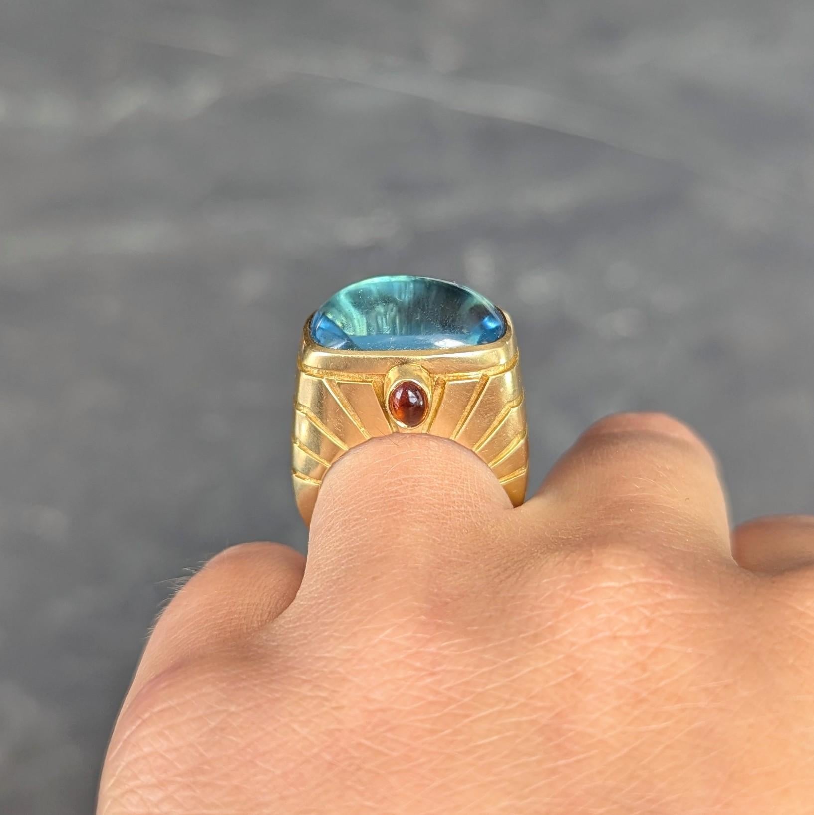 Van Cleef & Arpels 1980's Topaz Citrine 18 Karat Yellow Gold Vintage Domed Ring 7
