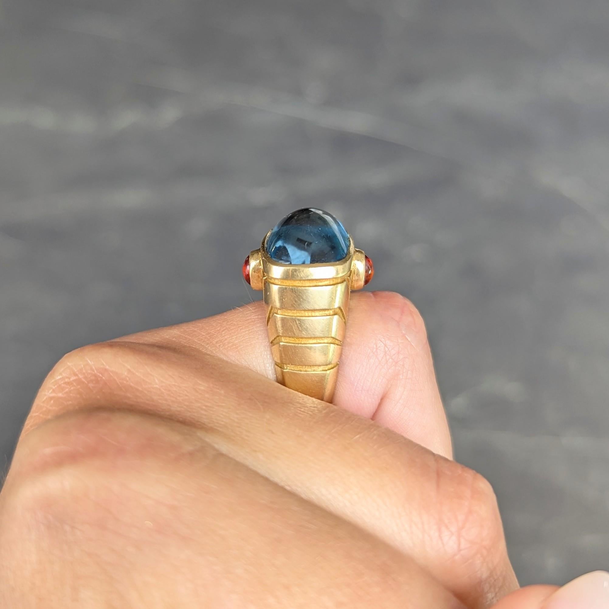 Van Cleef & Arpels 1980's Topaz Citrine 18 Karat Yellow Gold Vintage Domed Ring 8