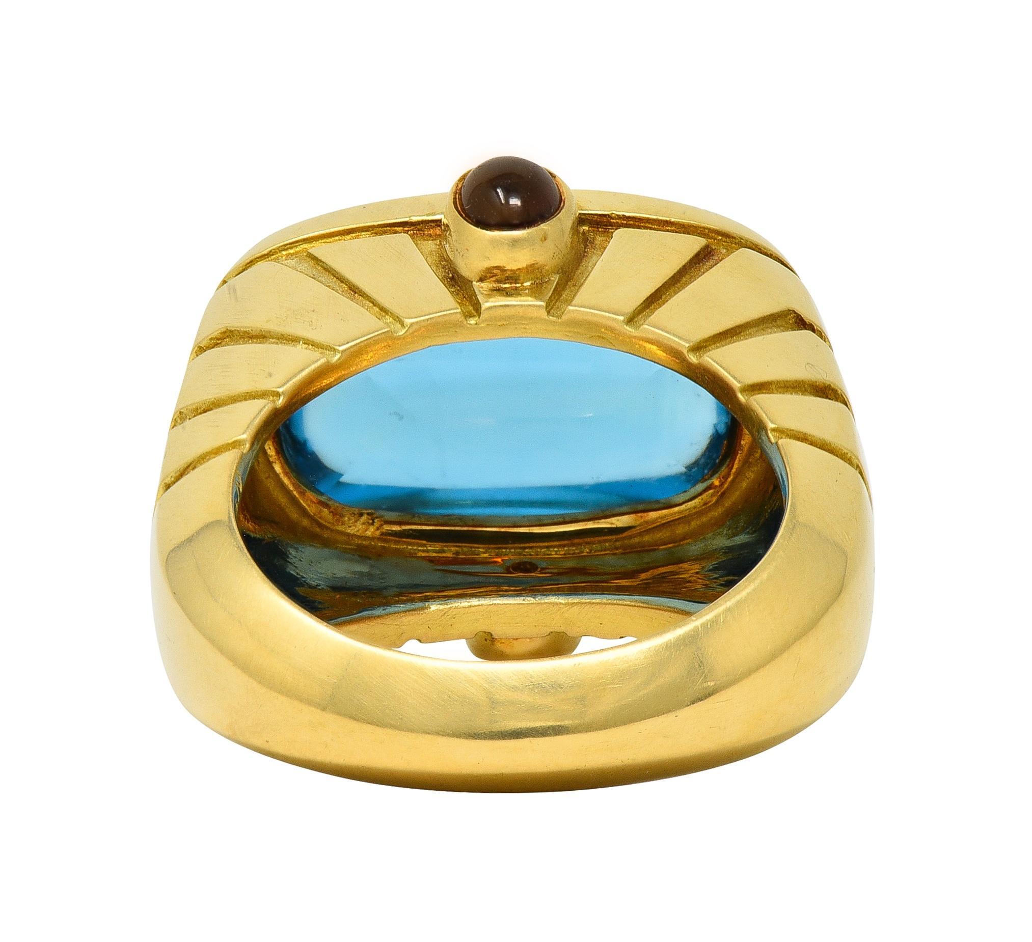 Van Cleef & Arpels 1980's Topaz Citrine 18 Karat Yellow Gold Vintage Domed Ring 1