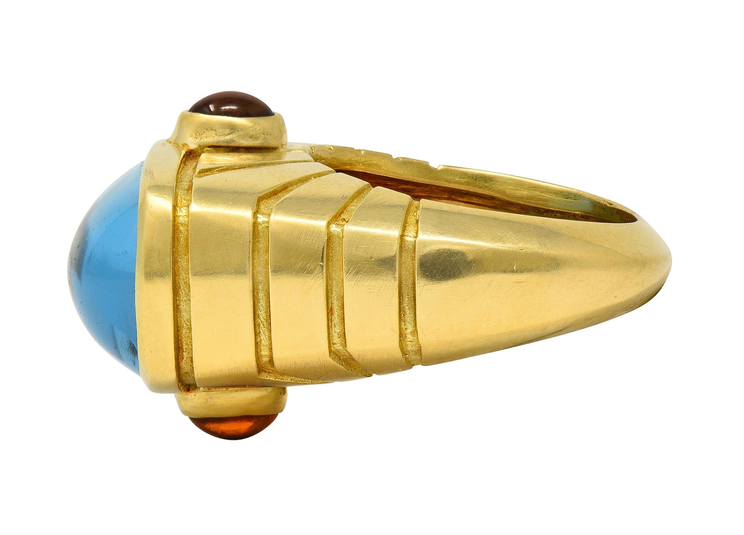 Van Cleef & Arpels 1980's Topaz Citrine 18 Karat Yellow Gold Vintage Domed Ring 2