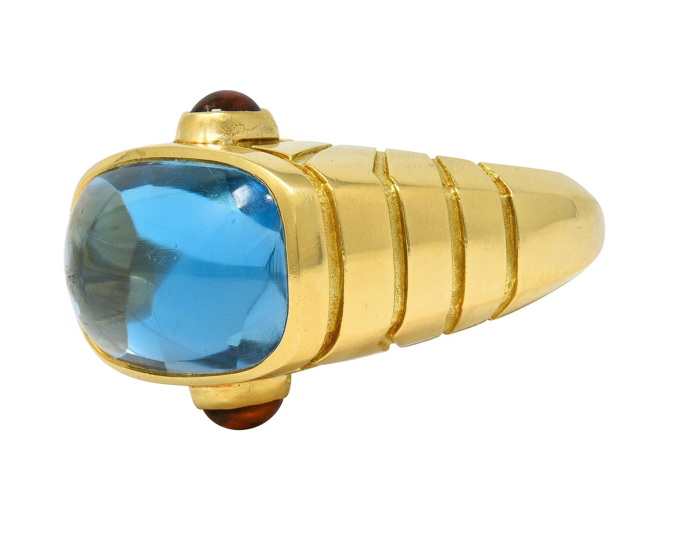 Van Cleef & Arpels 1980's Topaz Citrine 18 Karat Yellow Gold Vintage Domed Ring 3