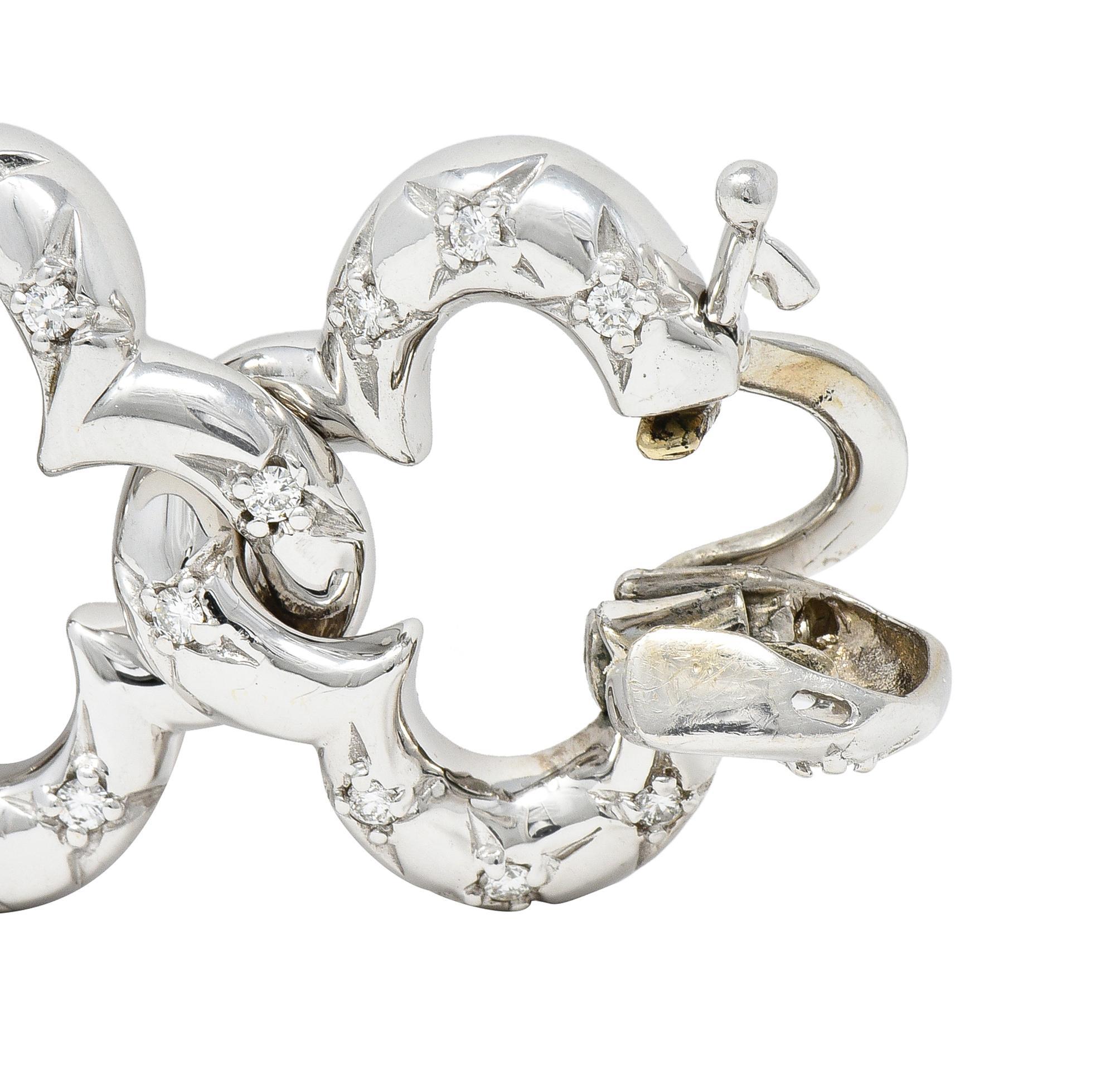 Van Cleef & Arpels 1998 Alhambra-Armband aus 18 Karat Weißgold mit 2,40 Karat Diamanten 6