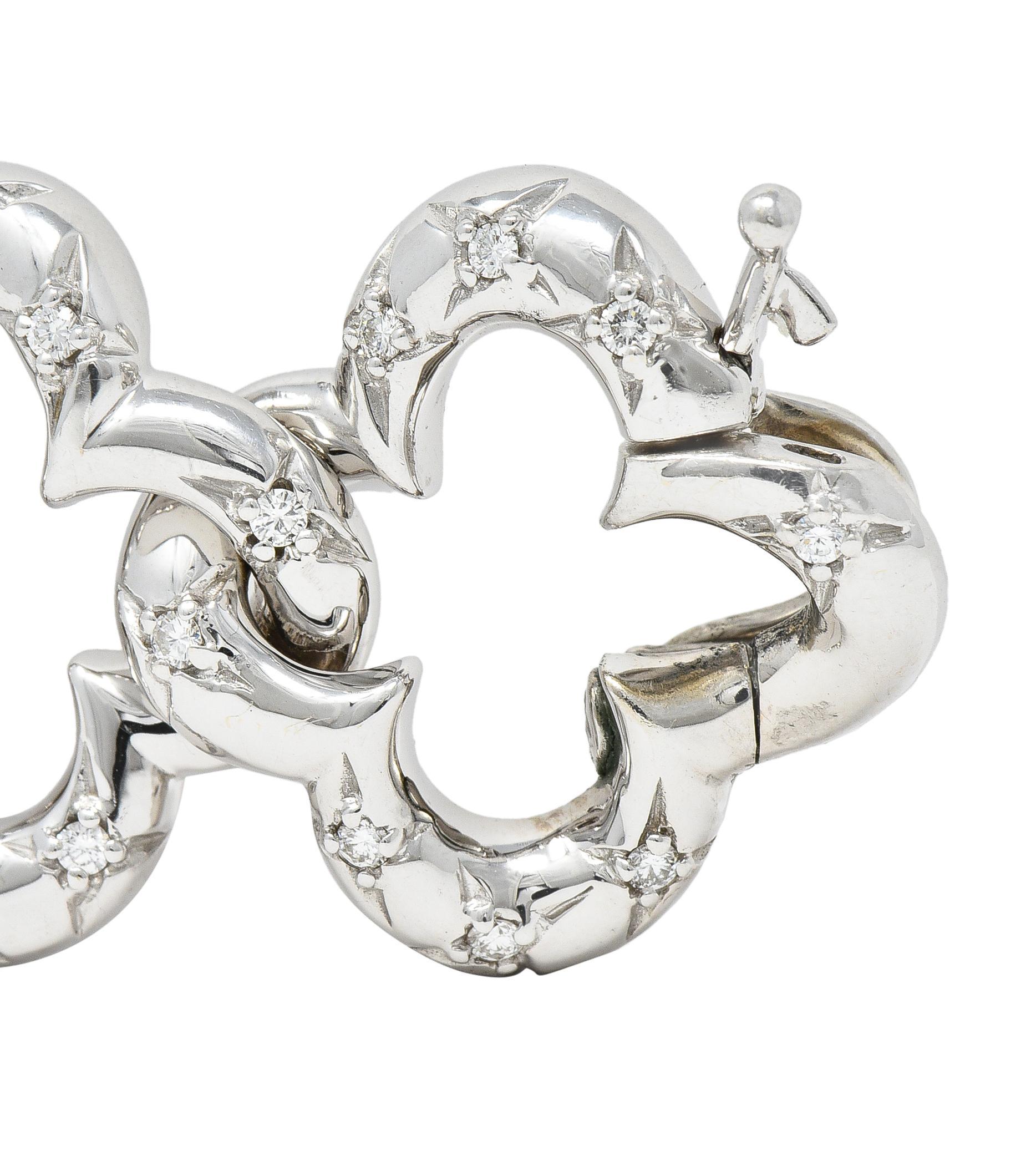 Van Cleef & Arpels 1998 Alhambra-Armband aus 18 Karat Weißgold mit 2,40 Karat Diamanten 7