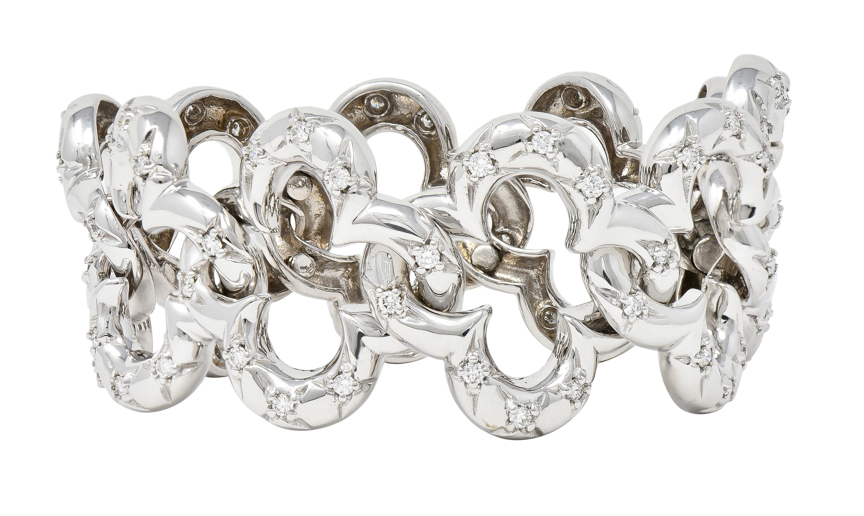 Van Cleef & Arpels 1998 Alhambra-Armband aus 18 Karat Weißgold mit 2,40 Karat Diamanten 8