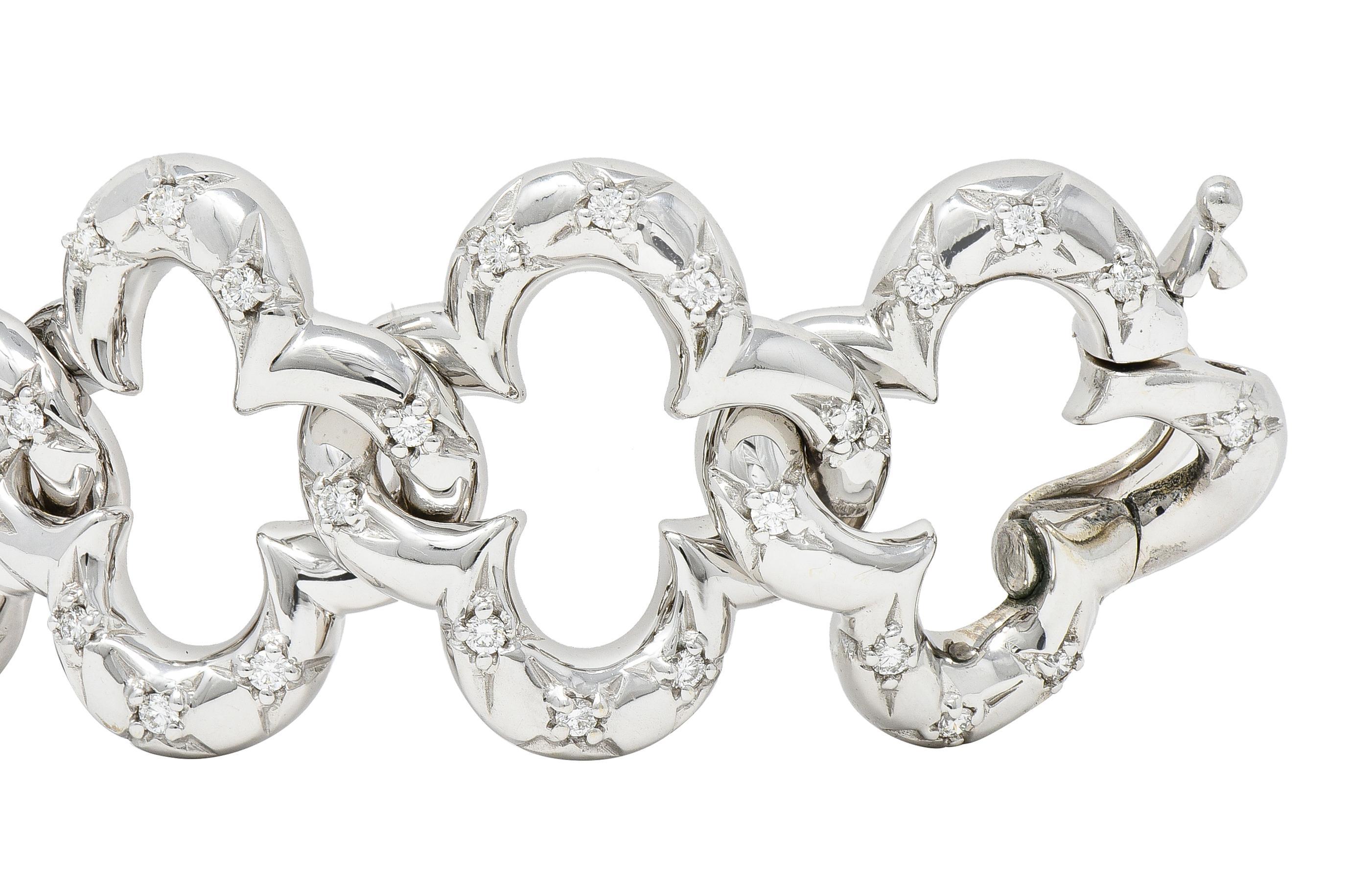 Van Cleef & Arpels 1998 Alhambra-Armband aus 18 Karat Weißgold mit 2,40 Karat Diamanten 1