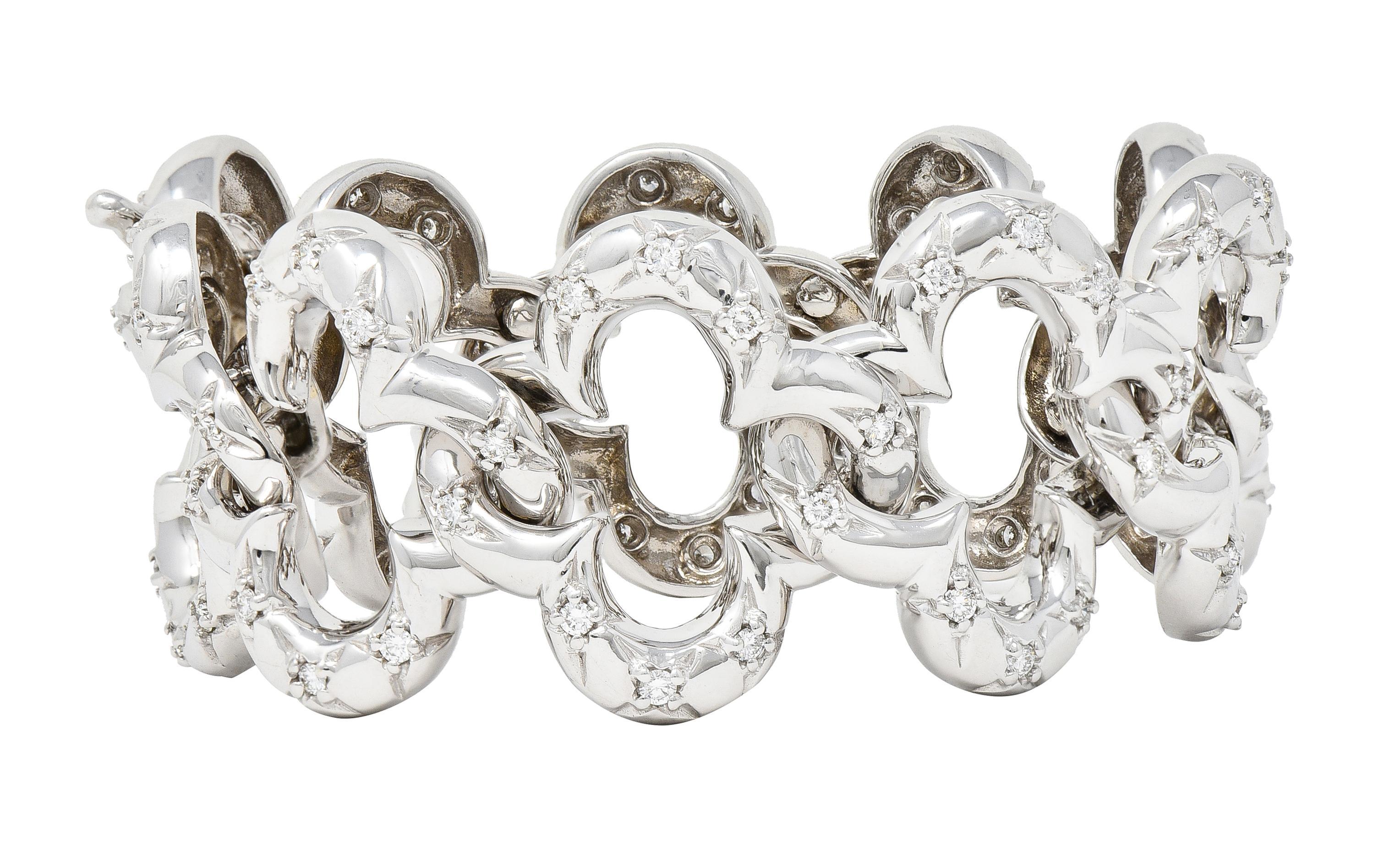 Van Cleef & Arpels 1998 Alhambra-Armband aus 18 Karat Weißgold mit 2,40 Karat Diamanten 2