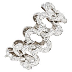 Van Cleef & Arpels 1998 Alhambra-Armband aus 18 Karat Weißgold mit 2,40 Karat Diamanten