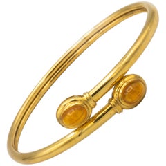 Rare Antique Van Cleef & Arpels 18 Karat Gold Bracelet Citrines