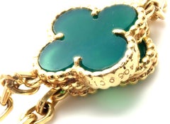 Van Cleef & Arpels 20 Chrysoprase Calcédoine verte Collier Alhambra en or jaune