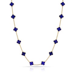 Van Cleef & Arpels 20 Motif Lapis Alhambra Necklace