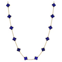 Van Cleef & Arpels 20 Motif Lapis Alhambra Necklace