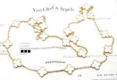 Van Cleef & Arpels 20 Motif Mother of Pearl Vintage Alhambra Gold Necklace