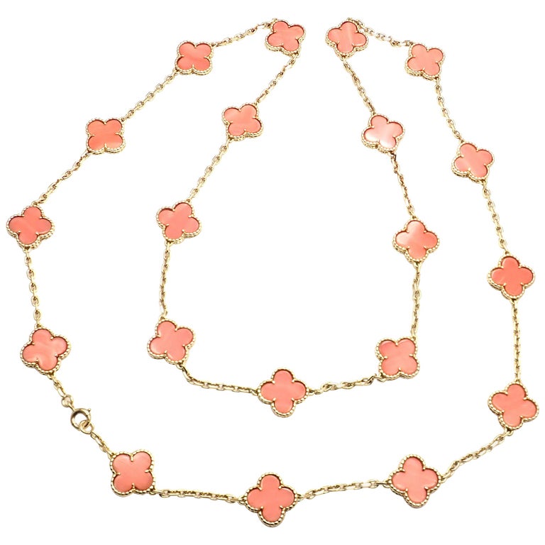 Van Cleef and Arpels 20 Motifs Coral Vintage Alhambra Yellow Gold ...