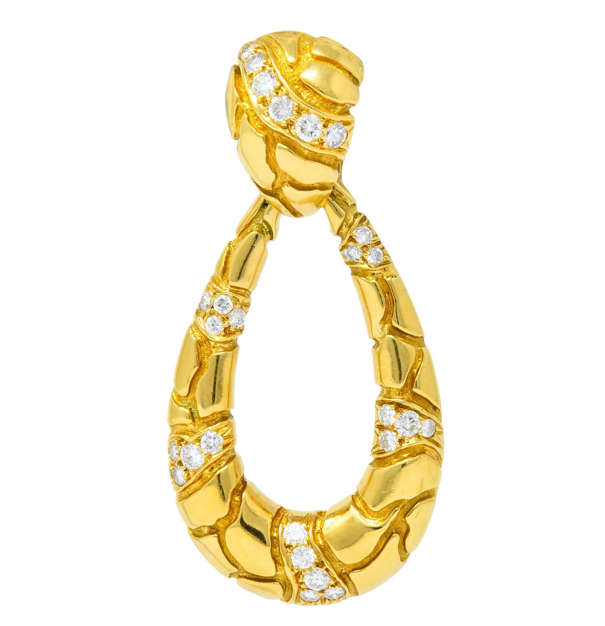 Modernist Van Cleef & Arpels 2.00 Carat Diamond 18 Karat Gold Day Night Earrings