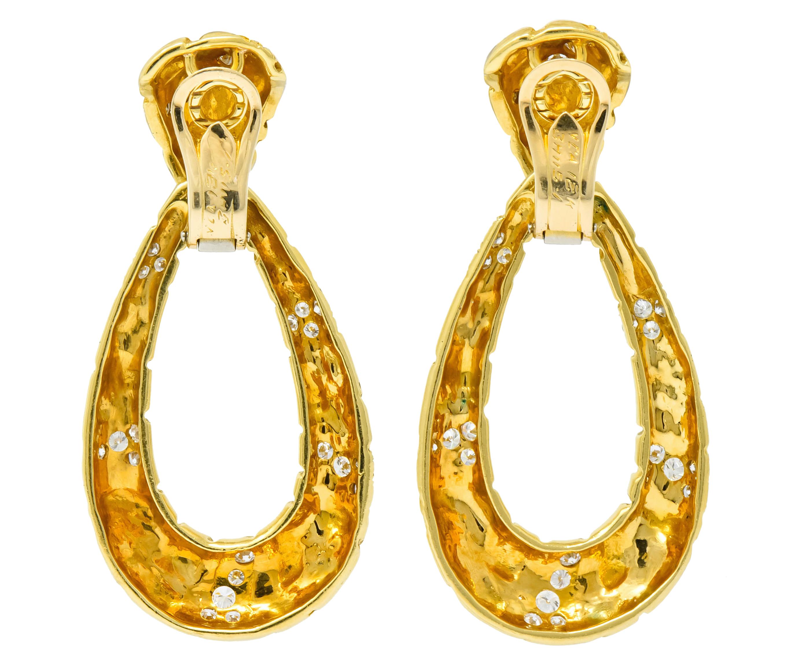 Van Cleef & Arpels 2.00 Carat Diamond 18 Karat Gold Day Night Earrings 1