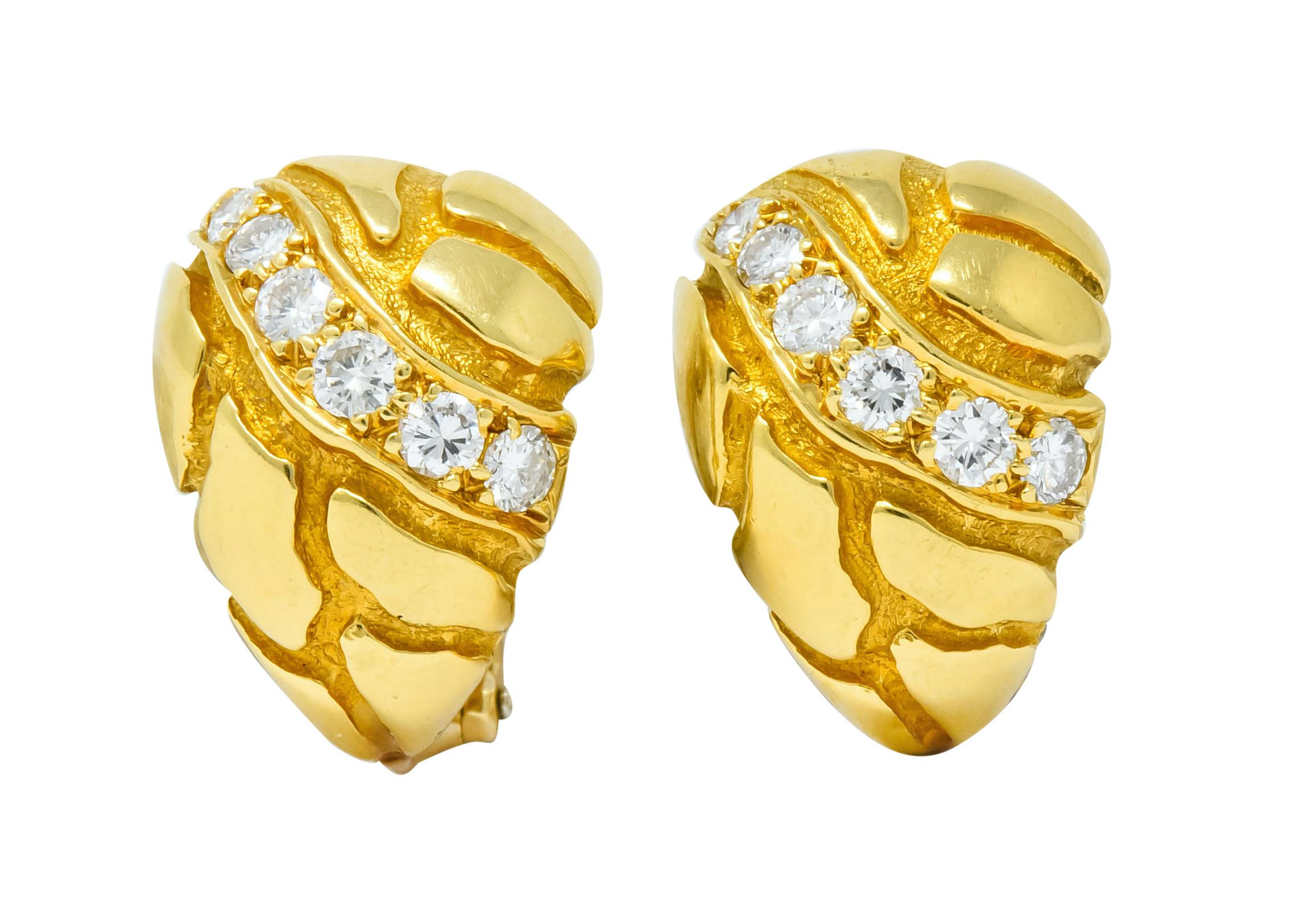Van Cleef & Arpels 2.00 Carat Diamond 18 Karat Gold Day Night Earrings 2