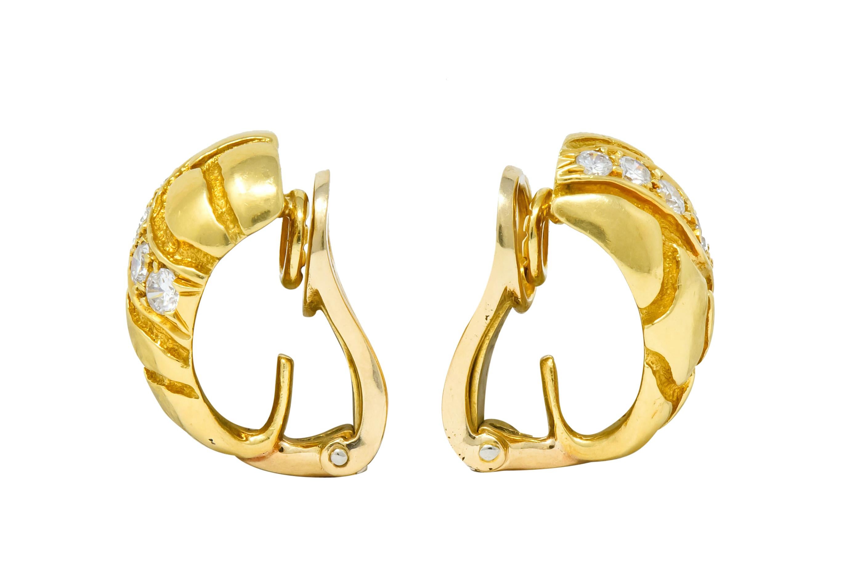 Van Cleef & Arpels 2.00 Carat Diamond 18 Karat Gold Day Night Earrings 3
